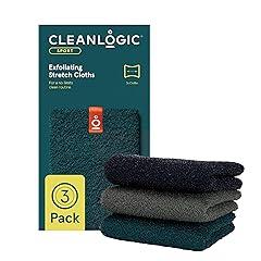 Cleanlogic Stretchy Sport Exfoliating Washcloth 3-Pack