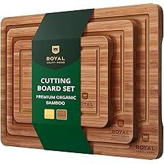Royal Craft Wood Bamboo Cutting Board Set