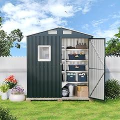 Outdoor Steel Storage Shed with Lockable Doors and Window