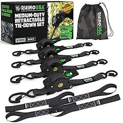 Rhino USA Retractable Ratchet Tie Down Straps