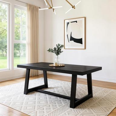 black dinner table