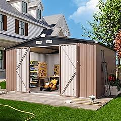 Aoxun 12x10 FT Metal Outdoor Storage Shed