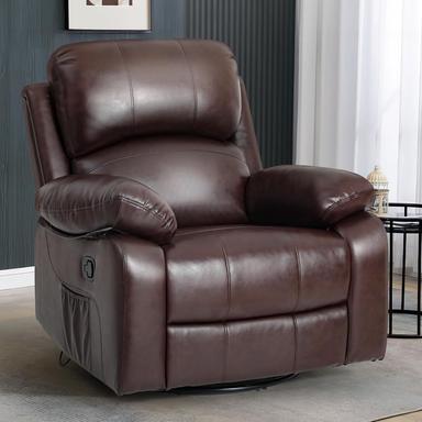 brown leather recliner