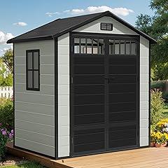 DWVO Outdoor Plastic Storage Shed 6x4.4 FT
