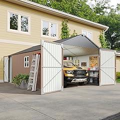 Aoxun 12x20x9.3 FT Outdoor Metal Garage Shed
