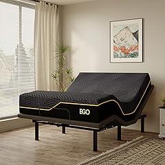 EGOHOME Adjustable Queen Bed Frame with Copper Gel Memory Foam Mattress