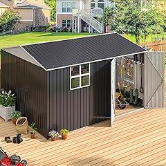 Viwat Metal Outdoor Storage Shed 10x12 ft
