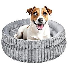 MINGT Dual-Layer Fluffy Donut Dog Bed
