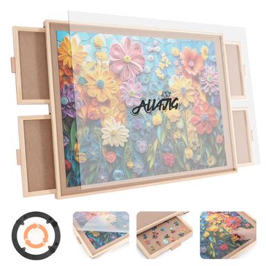 puzzle board with drawers