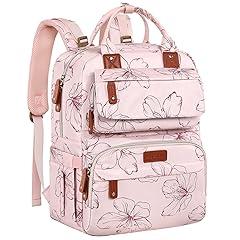 Legestori Pink Floral Diaper Bag Backpack