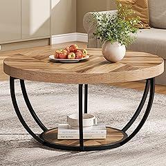 Tribesigns Industrial Coffee Table with Storage Shelves