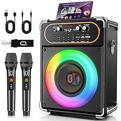 HWWR Bluetooth Karaoke Machine with Microphones
