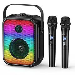 Bobtot Karaoke Machine with Wireless Mics