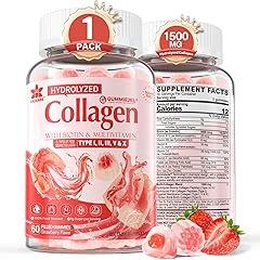Sugar-Free Hydrolyzed Collagen Gummies with Biotin and Vitamins