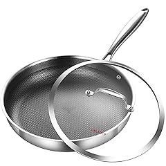 DELARLO Tri-Ply Stainless Steel Hybrid Frying Pan