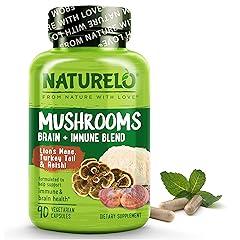 NATURELO Mushroom Supplement, Brain & Immune Support