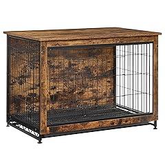 Feandrea Dog Crate Furniture, Rustic Brown