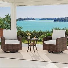 GarveeLife Outdoor Swivel Rocker Chair Set