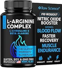 L-Arginine L-Citrulline Nitric Oxide Supplement by S RAW SCIENCE