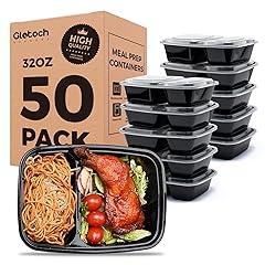 Glotoch Express Meal Prep Containers, 32 oz, 2 Compartment