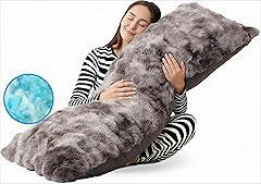 ZonLi Fluffy Grey Body Pillow