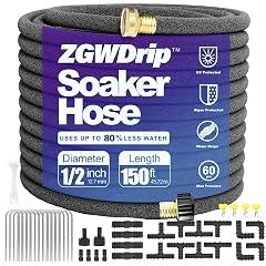 ZGWDrip 150FT Soaker Hose Drip Irrigation Kit