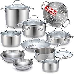 Mueller 17-Piece Stainless Steel Cookware Set