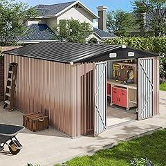 Aoxun 12x10 FT Metal Outdoor Storage Shed