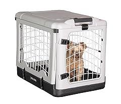 Pet Gear 4 Door Steel Crate, Essential Grey, 27 Inch