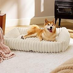 Bedsure Orthopedic Dog Bed, 36x27x8in, Cream