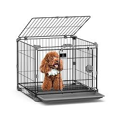 Flaruziy 24-Inch Dog Crate for Small Dogs