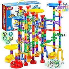 JOYIN 207-Piece Glowing Marble Run Toy