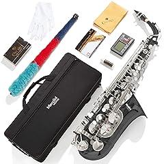 Mendini by Cecilio Eb Alto Saxophone Black & Nickel