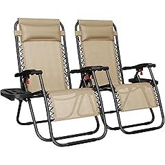 Yaheetech Zero Gravity Reclining Lounge Chairs Set