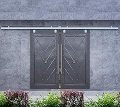 DIYHD 10FT Double Barn Door Hardware Kit