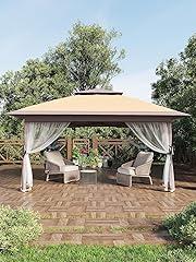 Garvee 13x13FT Pop Up Gazebo with Mosquito Netting