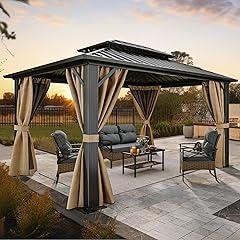 YITAHOME 10x12ft Double Roof Hardtop Gazebo
