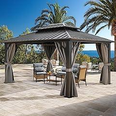 YITAHOME 10x12ft Hardtop Gazebo with Nettings