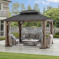 Sunjoy 10x12 Cedar Hardtop Gazebo