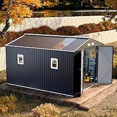 WELYAS Metal Outdoor Storage Shed 10x12 FT