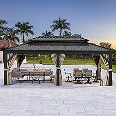 YITAHOME Hard Top Gazebo with Curtains