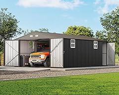 Jocisland Heavy Duty Metal Carport with Doors