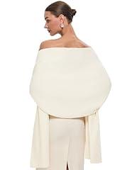 PULI Women's Ivory White Pashmina Shawl Wrap