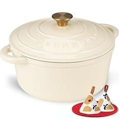 Overmont Enameled Cast Iron Dutch Oven 5.5QT