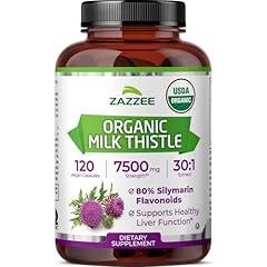 Zazzee Organic Milk Thistle 7500 mg 120 Vegan