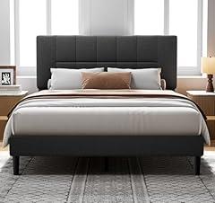 Pipishell Queen Bed Frame with Adjustable Headboard