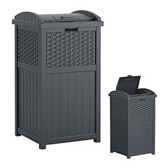 Suncast Wicker-Style Hideaway Trash Can