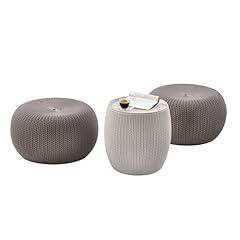 Keter Urban Knit Pouf Ottoman Set