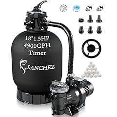 LANCHEZ 18in Sand Filter Pump for Pools