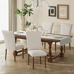 Colamy Beige Upholstered Dining Chairs Set